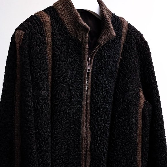 Morgner Jackets & Blazers - Morgner Black and Brown Persian Lamb Bomber Jacket